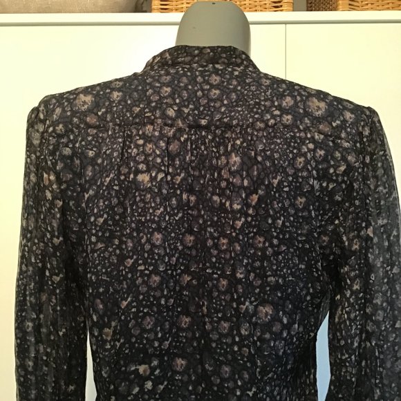 Catherine Malandrino Floral Ruffle Silk Blouse - Picture 7 of 15